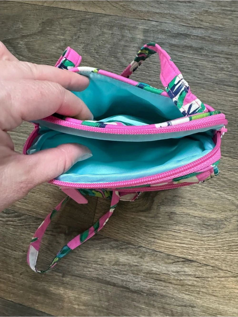 Vera Bradley Mini Hipster Crossbody Tropical Paradise Pink Green New
